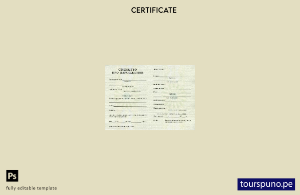 listo para imprimir Plantilla de certificado de nacimiento del registro de matri